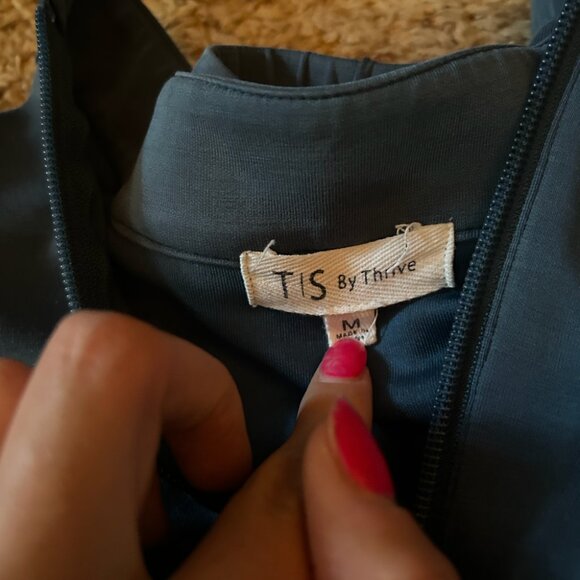 Women's Vintage Cropped Quarterzip, Blue and lightblue/grey - Picture 5 of 5